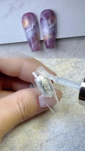 Nail supplier on Instagram Marble Nails Diy, Marble Nails Tutorial, Stone Nail Art, Nail Tutorial Videos, 2023 Nail, Nail Art Designs Images, New Nail Art Design, Marble Nail Designs, Nail Foil