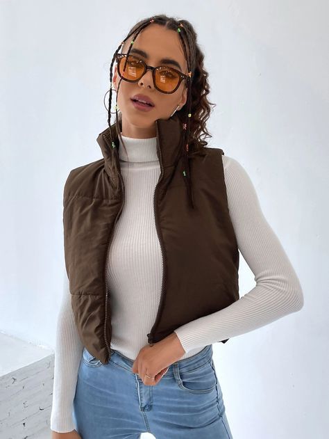 Gilet Outfit, Puffer Outfit, Puffer Vest Outfit, Vest Outfits For Women, Outerwear Women Winter, Winter Mode Outfits, Winter Fashion Outfits Casual, Womens Puffer Vest, Women Outerwear