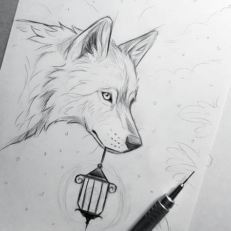 animal pencil drawing Pencil Animal Drawings, Cool Wolf Drawings, Wolf Sketch, Výtvarné Reference, Cute Pencil, Animal Drawings Sketches, Wolf Drawing, Canine Art, Animal Sketches