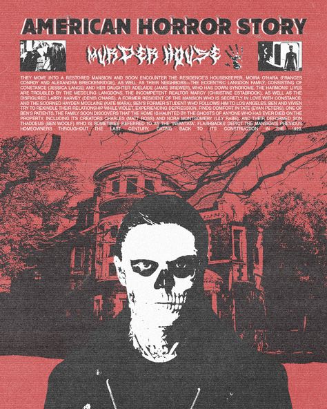 American horror story by stssyz.art Evan Peters, American Horror Stories, American Horror Story Poster, Moira O Hara, American Horror Story Art, Frances Conroy, Poster Horror, Alexandra Breckenridge, Digital Archives