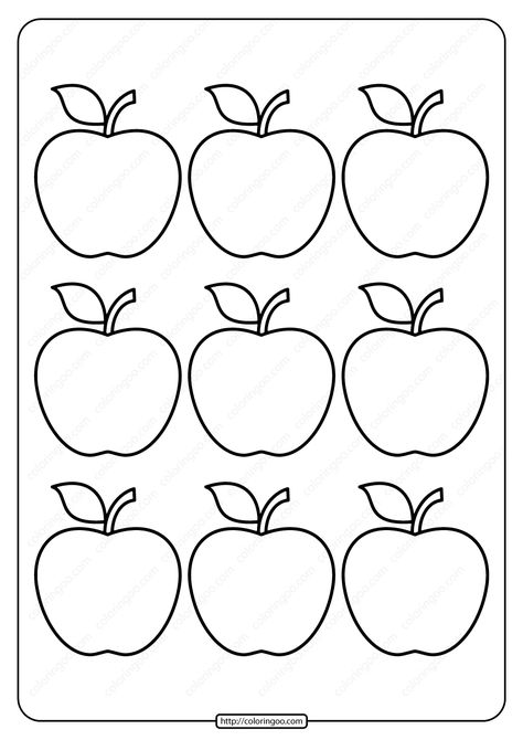 Free printable Simple Apple Outline adult coloring pages for kids of all ages. You can print or download them to color and offer them to your family and friends. #printable #pdf #simple #apple #outline #coloringpage #coloringbook #coloring #drawing Apples Template Free Printable, Small Apple Template Free Printable, Apples Coloring Page, Apple Outline Drawing, Apple Outline Printable, Apple Pattern Printable, Apple Printables Free, Apple Template Free Printable, Apple Drawing Simple