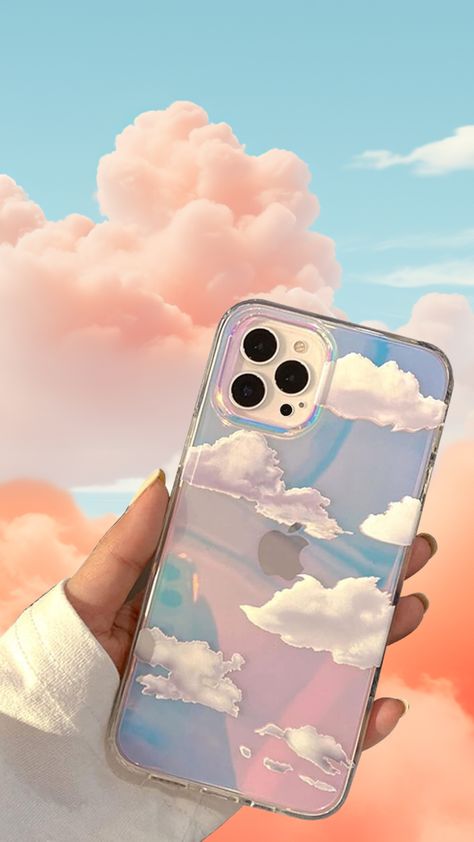 Discover the latest in phone case trends for 2023! 📱 This 6.1-inch hard case for iPhone 15 Pro boasts a mesmerizing holographic design with ethereal white clouds. Ideal for those seeking a blend of style and protection. Could this be the perfect accessory for your iPhone? #PhoneCaseInspiration #HolographicTrend #2023TechStyle #CloudDesign #ProtectiveChic Trending Phone Cases 2024, Cloud Phone Case, Iphone Case Ideas, Trending Phone Cases, Holographic Design, Cloud Phone, Clouds Pattern, Clouds Design, Case Cute