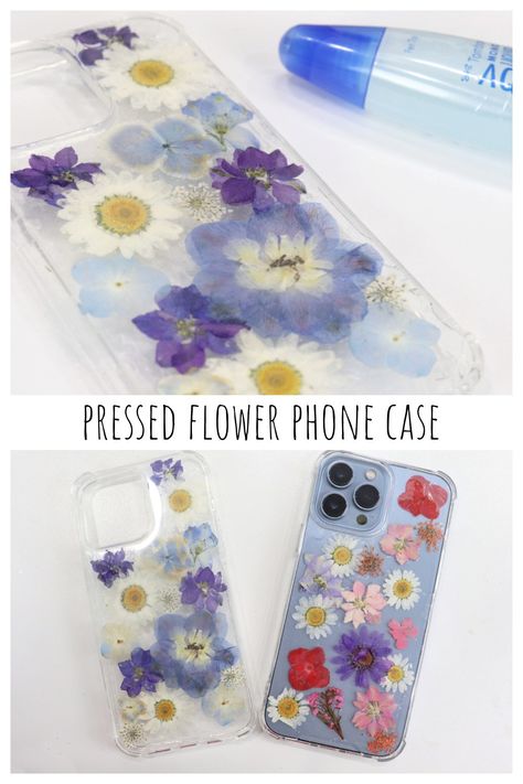 Pressed Flower Phone Case - Tombow USA Blog Nature, Diy Flower Phone Case, Pressed Flower Keychain, Diy Pressed Flower Bookmark, Pressed Flowers Case, Make A Phone Case, Pressed Flower Phone Case, Phone Bag Pattern, Diy Phone Case Design