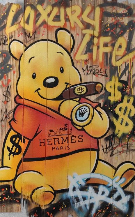 Winnie The Pooh Graffiti Art, Urban Pop Art, Disney Graffiti Art, Creative Graffiti Art, Street Art Cartoon, Street Art Drawings, Pop Art Disney, Painting Street Art, Street Pop Art