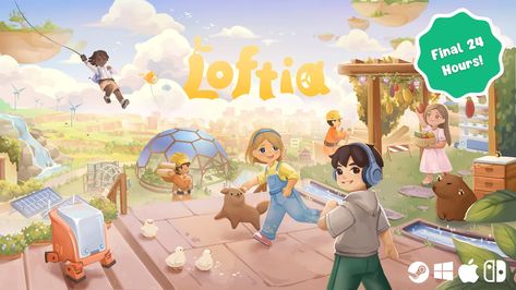 Loftia - a cozy online game set in a warm, solarpunk world by Qloud Games — Kickstarter Kawaii, Best Indie Games, Farming Life, Game Aesthetic, Relaxing Game, Internet Games, Two Player Games, Cat City, Do Cute