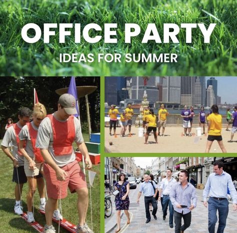 A great way to let loose some steam after a long workday and to build relationships between coworkers is to get outside and throw a Summer Office Party. We’re here to help and offer inspiration for some office party ideas for summer! Workplace Party Ideas, Work Party Themes Events, Office Outing Ideas, Fun Things To Do At Work With Coworkers, Team Building Themes For Work, Fun Work Party Ideas, Summer Work Party Ideas, Office Celebration Ideas, Work Party Ideas