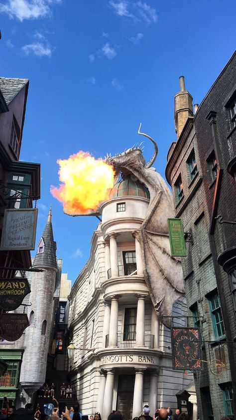 Dragão sobre Gringotts Harry Potter Park, Harry Potter Orlando, Disney Parque, Universal Parks, Harry Potter Universal Studios, Harry Potter Disney, Orlando Parks, Orlando Travel, Disney Orlando