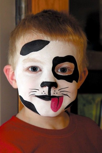 Boy Halloween Makeup, Dog Face Paints, Halloween Makeup For Kids, Bodysuit Tattoos, Face Painting For Boys, Girl Face Painting, Eyeliner Designs, Halloween Makeup Diy, Carnival Makeup