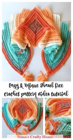 Triangle Poncho Crochet, Crochet Wrap Pattern Free, Unique Crochet Projects, Unique Crochet Scarf, Shawl Free Crochet Pattern, Crochet Wraps, Crochet Prayer Shawls, Crochet Wrap Pattern, Crochet Shawl Pattern Free