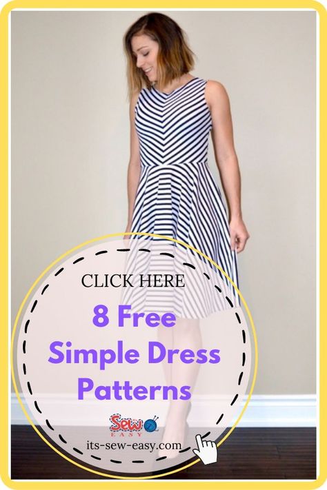 Free House Dress Pattern, House Dress Pattern Free, Dress Making Patterns Free, Free Dress Patterns For Women Easy, Ladies Dress Patterns, Simple Dress Patterns, Knit Fabric Dress Pattern, Easy Dress Patterns, Simple Dress Diy