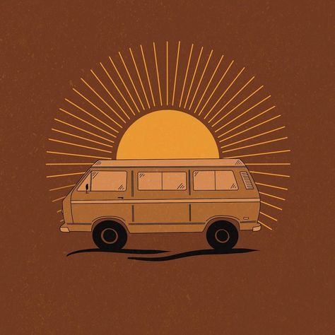 Surf Embroidery, Van Doodle, Van Illustration, Van Sketch, Van Drawing, Van Life Travel, Sun Minimalist, Line Art Simple, Desert Nature