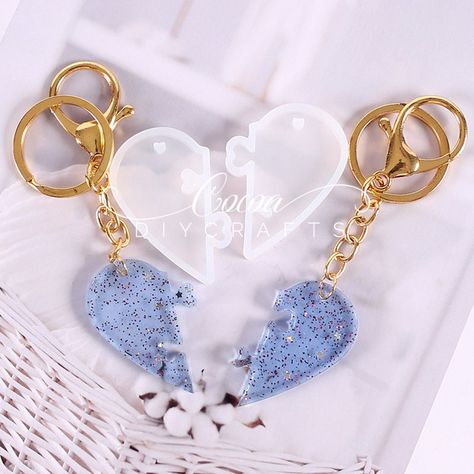 Heart Shaped Puzzle Pendant Mold-Couple Heart Pendant Resin Mold-Love Heart Silicone Mold-Heart Keychain Mold-Epoxy Resin Molds for Jewelry 1> Size:  Please refer to the picture 2> Quantity: 1pc per listing 3> Our silicon mold is made with quality durable silicon by advanced techniques. The finished product is precise, high transparency, flexible and easy take off from the mold. 4> Craft use only, not suitable for food. 5>Please allow slight dimension difference due to different manual measureme Resin Heart Keychain, Couple Heart, Keychain Necklace, Candle Making Molds, Casting Resin Molds, Crystal Resin, Shape Puzzles, Diy Silicone Molds, Casting Jewelry