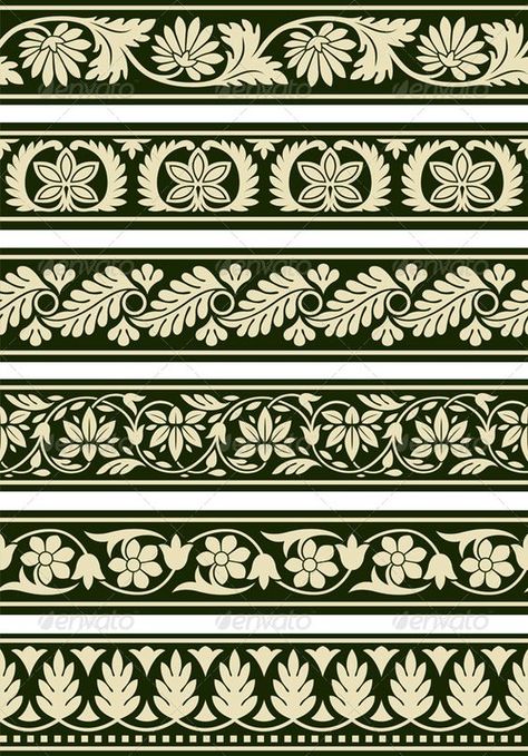 Floral Borders, Pola Bordir, Textil Design, Border Embroidery Designs, Floral Border Design, Border Embroidery, Digital Borders Design, Digital Borders, 수채화 그림