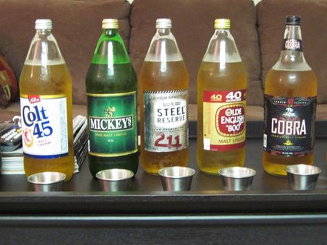 Drinking the Bottom Shelf: 40s of Malt Liquor Alcohol Drink Recipes, Malt Liquor, Pizza Guy, Beer Company, Taste Test, Beer Brands, 60th Birthday Party, Drinks Alcohol Recipes, Bud Light