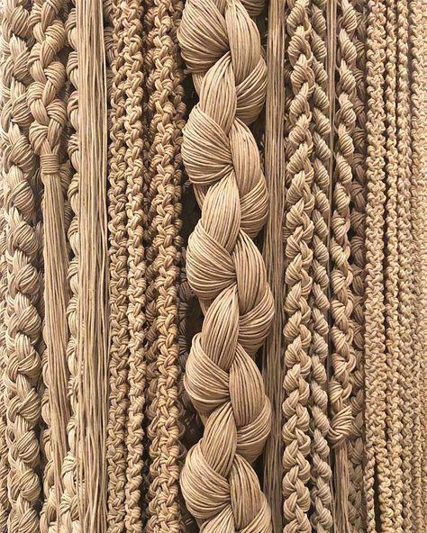 Glenn Adamson on Instagram: “Claire Zeisler, “Private Affair I,” 1986, knotted and braided hemp. Now on view in “Weaving Beyond the Bauhaus” at the @artinstitutechi…” Braid Sculpture, Braiding Fabric, Claire Zeisler, Fabric Braiding, Fabric Braids, Weaving Aesthetic, Fabric Braid, Braid Art, Weave Artwork