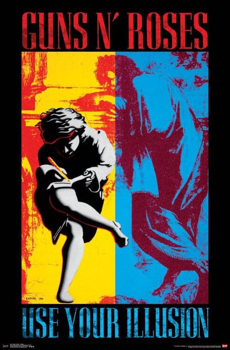Posters Guns N’ Roses - Use Your Illusion - Poster 102420 Poster Pink Floyd, Poster Stranger Things, Rock N Roll Art, Rock Band Posters, Band Poster, Vintage Music Posters, Batman Poster, Axl Rose, Canvas Paintings For Sale
