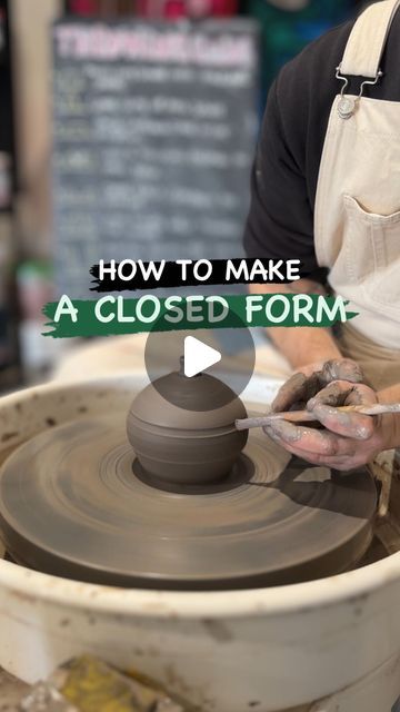 The Potters Shed • Pottery Classes in Adelaide on Instagram: "As requested, I wanted to show you the way I make closed forms. 

It is a very effient technique to make pieces that need a lid. 
This way you dont need to throw them in two parts, you can do it all in one. 

One very important tip for thos type of shape is to leave some clay at the top to close your form, specially if you decide to make a round shape like that. You will need clay at the top to be able to close it and make the knob. 

Its better to have a little bit more clay and take it off then to not have enough! 

Happy potting everyone. 

If you want to see any other shape here, comment bellow! 
👇🏼🪴❤️

#AdelaidePottery #PotteryClassesSA #ClayArtAdelaide #LearnPottery #AdelaideCrafts #CeramicsWorkshop #HandmadeInAdelaide Pottery Closed Form, Ceramic Closed Form, Closed Form Ceramics, Throwing Clay Ideas, Clay Throwing Ideas, Closed Form Pottery, Pottery Shapes Ideas, Potters Shed, Pottery Throwing Ideas