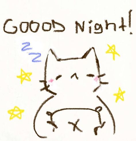 Goodnight Cute, Cat Doodle, Silly Cats Pictures, Cute Texts For Him, Cute Messages, Silly Images, Silly Memes, Love My Boyfriend, Cute Doodle Art