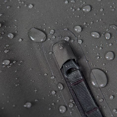 Carryology Waterproof vs Water Resistant 2 - Carryology - Exploring better ways to carry Patchwork, Tumblr, Le Manoosh, Activewear Details, Sportswear Details, Clothing Details, Waterproof Bags, Water Resistant Fabric, Trim Detail