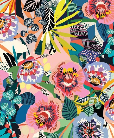 Boutique Wallpaper, Modern Floral Wallpaper, Illustration Blume, Afrique Art, Feature Wallpaper, Garden Wallpaper, Large Scale Floral, Bold Wallpaper, Tropical Wallpaper