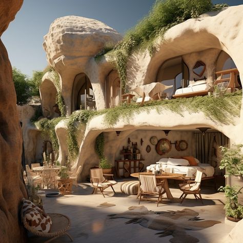 Guest houses in Neolithic caves Santorini Cave House, Cave House Aesthetic, Cave Houses, Cove House, House Aesthetics, Rock House, Cave Home, Cave House, Living Room Decor Colors