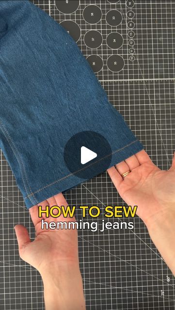 French Hem Sewing Tutorials, How To Take Up Jeans Hem, Hem Denim Jeans How To, Couture, How To Sew A Jeans, How To Hem Blue Jeans, Diy Jean Alterations, How To Hem Blue Jeans Sewing Machines, Jeans Hemming Hacks