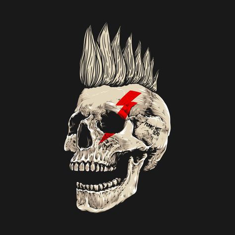 Check out this awesome 'Punks+Not+Dead+Punk+Rock+Skull+Mohawk+Style' design on @TeePublic! Croquis, Punk Logos, Punk Mohawk, Cultura Punk, Art Of Noise, Punk Wallpaper, Arte Punk, Punks Not Dead, Psy Art