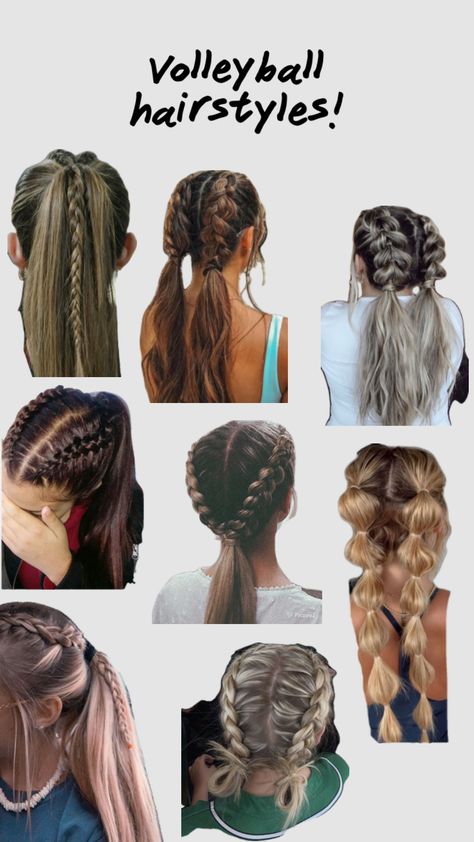 Handball, Volleyball Hair, Cute Sporty Hairstyles, Cute Volleyball Hairstyles, Sports Hairstyle, Soccer Hairstyles, Track Hairstyles, Preppy Hairstyles, Ideas For Parties