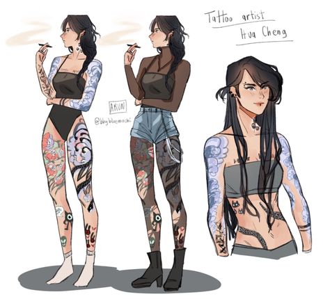 Tattoo Character, Hua Cheng, Poses References, Arte Horror, Female Character Design, Sketchbook Art Inspiration, Character Portraits, Cartoon Art Styles, Fantasy Character Design