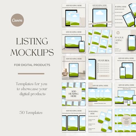 Digital Product Listing Template, Etsy Listing Mockup, Printable Mockup Bundle, Drag and Drop Mockup Canva, Editable Listing Template Bundle digitalproductsforbeginners #2023planner #quarterlyplanner📋. Etsy Listing Template, Etsy Mockup, Website Mockup Templates, Branding Mockups Free, Planner Mockup, Instagram Mockup, Interactive Calendar, Canva Designs, Planner Writing