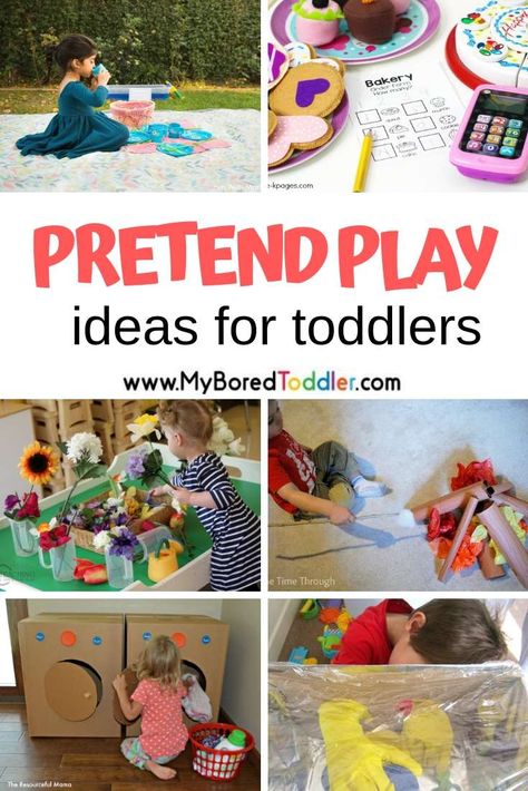 pretend play ideas for toddlers and preschoolers - easy ways to DIY pretend play and dramatic play for toddlers #myboredtoddler #pretendplay #dramaticplay #toddlerplay #toddleractivity #toddleractivities #preschoolactivity #preschoolactivities Dramatic Play For Toddlers, Quiet Toddler Activities, Diy Pretend Play, Pretend Play Ideas, Play Ideas For Toddlers, Easy Toddler Activities, Preschool Centers, Children Activities, Learning Tips