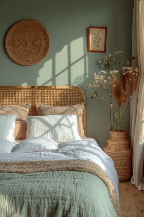 Cozy Bedroom Decor, Cottage Bedroom Ideas, Green Bedroom Design, Bedding Ideas, headboard ideas, bed throw, bedding ideas, bedsheets ideas, bedroom wall decor ideas, bedroom decoration ideas, bedroom aesthetic, bedroom decor, bedroom design, bedroom interior, bedroom ideas, master bedroom decor, small room ideas Minimalist Bedroom, Bedroom Refresh, Funny Sarcastic, Small Room, Boho Bedroom, My Collection, The Worst, Girl Room, Home Decor Ideas