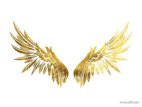 Angel Wings Clip Art, Angel Wings Tattoo On Back, Angel Wings Background, Nonprofit Design, Angel Wings Drawing, Angel Wings Art, Wings Drawing, Gold Tattoo, Angel Wings Tattoo
