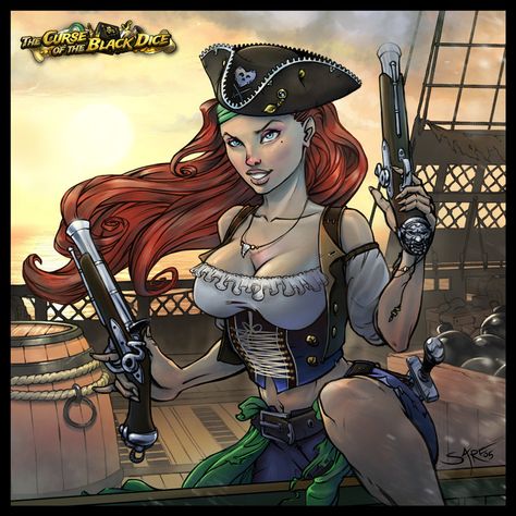 ArtStation - Pirate Chick, Piotr Uzdowski Fictional Characters, Anime, Art, Sharp Shooter, Pirate Art, Pirate Woman, I Decided, Wonder Woman