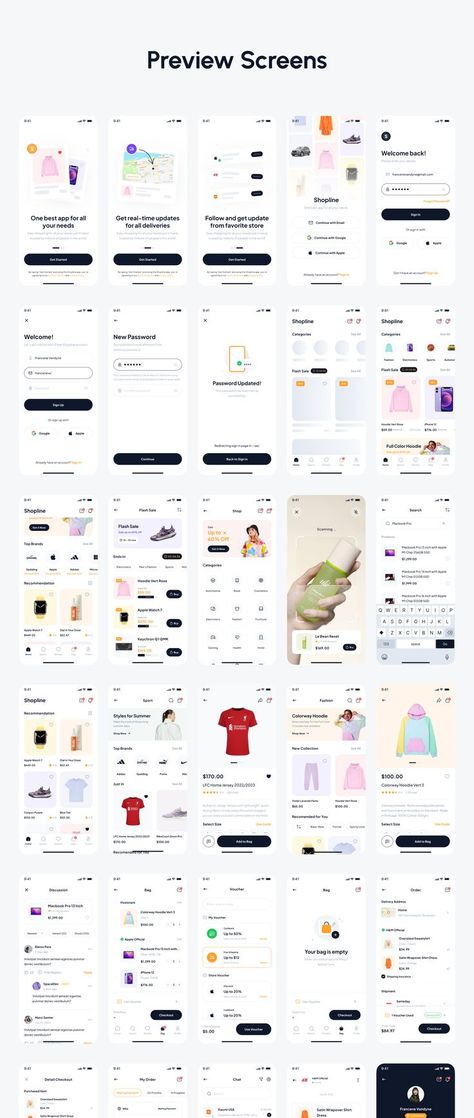 Shopline - e-Commerce Marketplace App UI Kit Premium e-Commerce Marketplace App UI Kit E Commerce Wireframe Design, Ecommerce App Home Screen, E Commerce App Design, E Commerce Ui Design, Ecommerce App Design Mobile Ui, E Commerce App Mobile Ui, E Commerce Mobile App, E Commerce App Ui, Ecommerce App Design