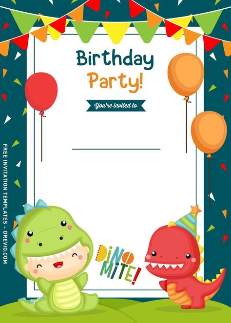 Cool 9+ Awesome Dino Party Birthday Invitation Templates           Dino? Yup! It’s time for you to get more serious toward what would you do for your kid’s birthday party. Dino or Dinosaur Party could... Dinosaur Invitation Template Free, Dinosaur Invitations Free Template, Dino Theme Birthday Party, Dinomite Birthday, Dino Birthday Invitations, Dino Party Invitation, Baby Dinosaur Party, Birthday Invitations Printable, Dinosaur Party Invitations