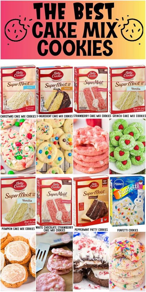 Cake Mix Cookies In A Jar, Cakemix Christmas Cookies, Cheap Cookies For A Crowd, Desserts From Cake Mix Boxes, Princess Cookie Cake, Cookies With Pudding Mix In Them, Cake Mix And Soda Recipes, Best Cake Mix Cookies, Disney Princess Cakes