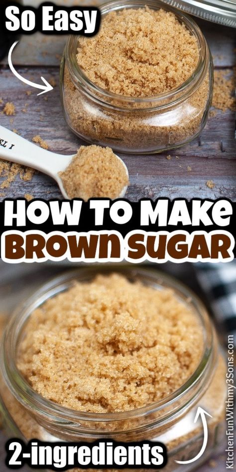 Brown Sugar Homemade, Brown Sugar Replacement, Homemade Brown Sugar, Homemade Dry Mixes, Make Brown, Make Brown Sugar, Brown Sugar Recipes, Fantastic Recipes, Homemade Pantry