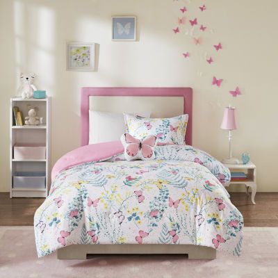Mi Zone Kids Caroline Animals + Insects Midweight Comforter Set Girls Comforter Sets, Butterfly Bedding Set, Katie White, Girl Comforters, Butterfly Bedroom, Butterfly Bedding, Full Comforter Sets, Kids Comforters, How To Clean Pillows