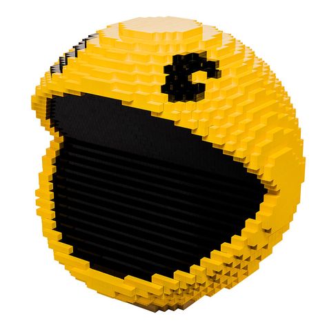 Lego Pacman, Pixel Pacman, Lego 3d, Pacman Game, Man Sculpture, Souls Art, Internet Cafe, Fruit Logo, Stud Design