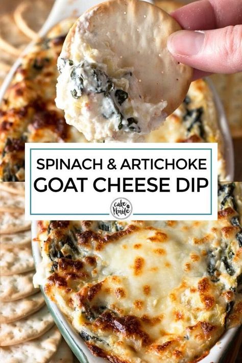 Goat Cheese Dip Recipes, Spinach Cheese Dip, Goat Cheese Dip, Creamy Soup Recipes, Baked Goat Cheese, Chili Cheese Dips, Artichoke Dip Recipe, Thanksgiving Appetizer Recipes, Cheese Dip Recipes