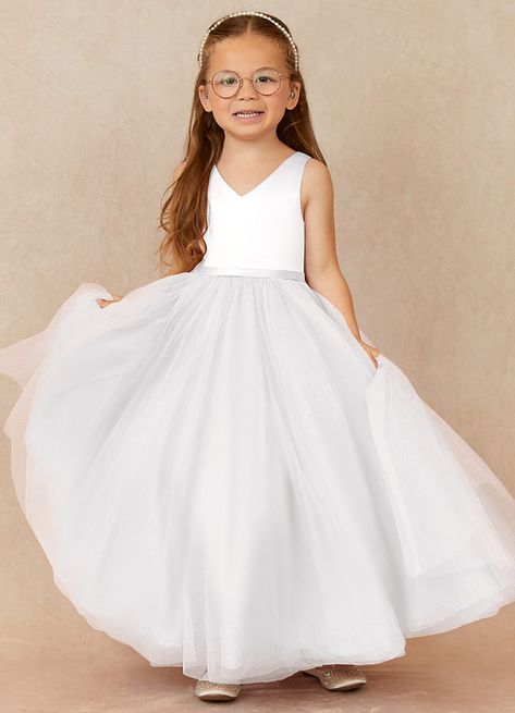 AZAZIE MARYBELL FLOWER GIRL DRESS - Flower Girl Dresses White Flower Girl Dresses Simple, Junior Bride Dresses, Summer Flower Girl Dresses, Maternity Bridesmaid Dresses, Toddler Flower Girl Dresses, Bridal Attire, Girls Long Dresses, Girls Tunics, Ivory Flower Girl Dresses