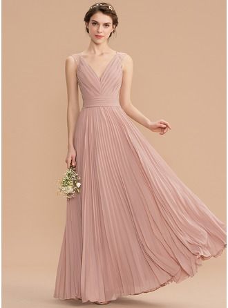 Dusty Rose Gold Bridesmaid Dress, Bridesmaid Dress A Line, Pleated Bridesmaid Dress, Dusty Pink Dress, Pleats Fashion, Dusty Pink Bridesmaid Dresses, Dusty Pink Dresses, Bridesmaid Robes Floral, Lace Bridesmaid Dress