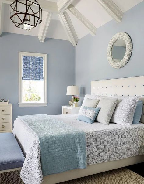 80 Breathtakingly Blue Bedroom Wall Designs for Inspiration - Cozy Home 101 Beautiful Bedrooms For Couples, Bedroom With Blue Walls, Light Blue Bedroom, Blue Gray Bedroom, Grey Bedroom Design, Blue Bedroom Walls, Best Home Interior Design, Blue Bedroom Decor, Bedroom Wall Designs