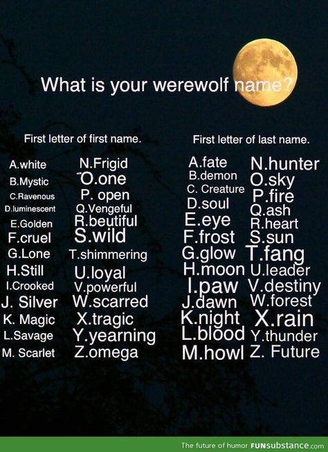 Mine is Silver howl Lone Soul, Funny Name Generator, White Demon, Werewolf Name, Wolf Name, Name Maker, Birthday Scenario, Golden Demon, Magic Moon