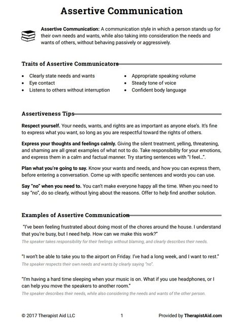 Worksheet: Assertive Communication 1 Assertive Communication Examples, Assertive Vs Aggressive Communication, Communication Styles Quiz, Assertive Communication Worksheet, Assertiveness Training, Couples Therapy Worksheets, Confident Body Language, Assertive Communication, Social Emotional Activities