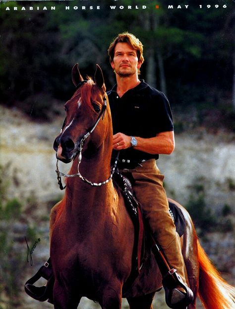 Patrick Swayze and Tammen, his straight Egyptian stallion. Both gone now, but not forgotten. Patrick Swazey, Lisa Niemi, Patrick Wayne, Stars D'hollywood, Pictures With Horses, Patrick Swayze, Horse World, William Shatner, Dirty Dancing