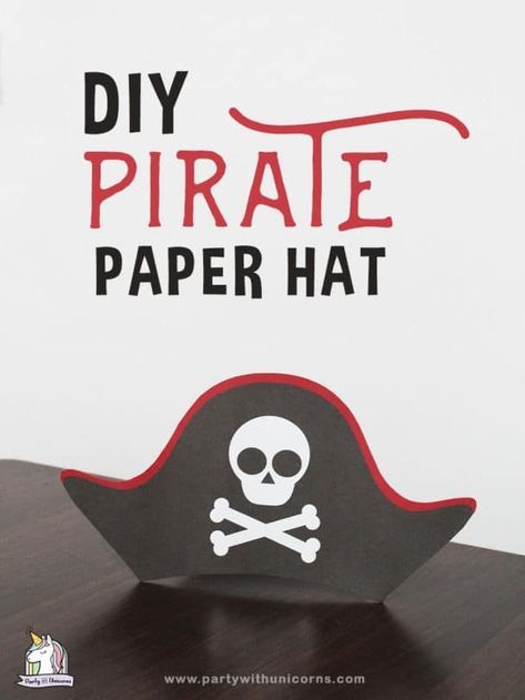 Printable Pirate Hat For Kids. Free template available to download and use. Perfect for a pirate party prop or as a pirate afternoon craft activity. #pirates #pirateparty #piratecrafts #piratehat #boyspartyideas #hats #craftsforkids #craftsfortoddlers #craftsforchildren #crafttemplates #tptfreebie #tptresources How To Make Pirate Hats, How To Make A Pirate Hat, Pirate Hat Printable, Printable Pirate Hat, Pirate Hat Craft, Make A Pirate Hat, Pirate Hat Template, Pirate Hat Crafts, Pirate Hats For Kids