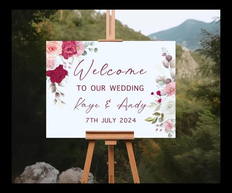 welcome to the wedding of, wedding signage,bespoke custom made  foam a3 or a2 sized Ceremony Entrance, Welcome To Our Wedding, A2 Size, Wedding Signage, Copy Paste, Wedding Date, White Acrylic, White Acrylics, Foam Board