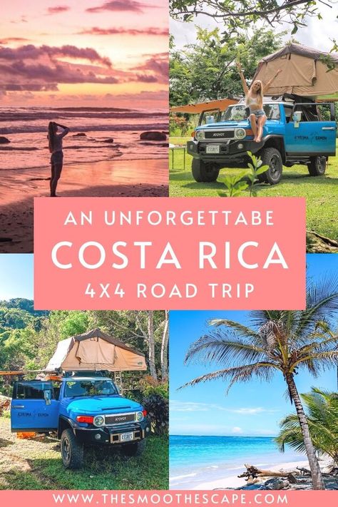 Costa Rica, Costa Rica Road Trip Map, Costa Rica Itenary, Costa Rica Road Trip, 4x4 Car, Camping Road Trip, Costa Rica Travel Guide, Road Trip Tips, Scooter Rental